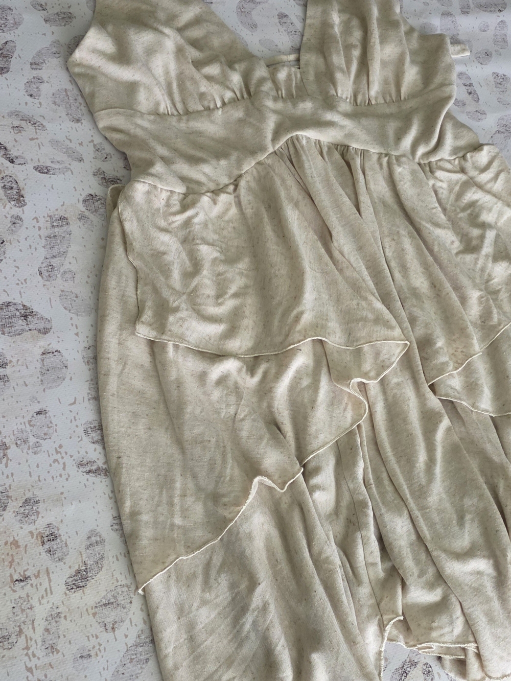 Free People Cream Tiered V-Neck Mini Dress - Picture 7 of 13